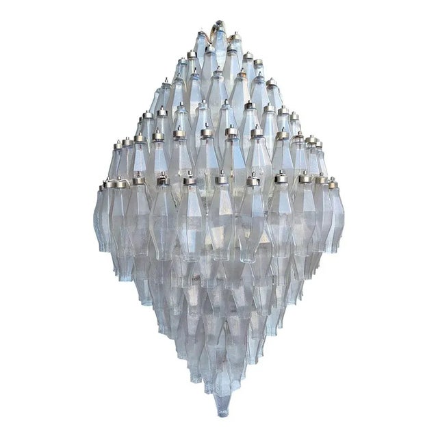 White Poliedri Chandelier by Carlo Scarpa for Venini, 1950s For Sale - Image 8 of 8