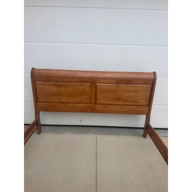 Late 20th Century Bench-Made King Sleigh Bed Maple For Sale - Image 5 of 12