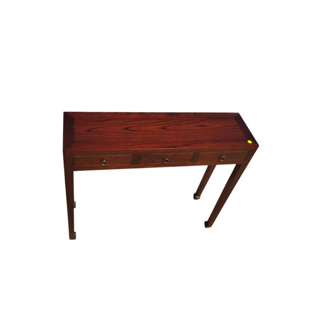 Chinese Vintage Elm 3-Drawer Console Table For Sale - Image 3 of 5