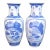 Vintage Blue & White 12" Porcelain Vases - A Pair For Sale
