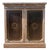 Vintage Classical Style Two Door Leather and Walnut Cabinet For Sale