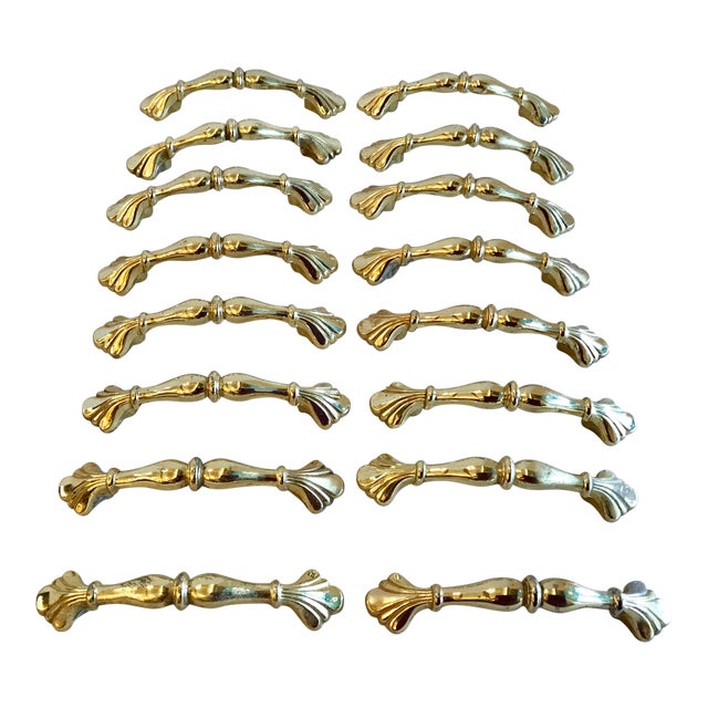 Vintage Gold Metal Drawer Pulls Set of 16 Chairish