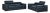 Soho Black 2-Piece Leather Match Living Room Set For Sale