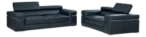Soho Black 2-Piece Leather Match Living Room Set