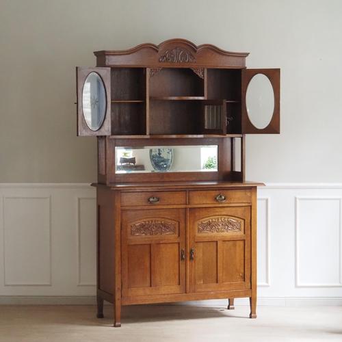 Antique Art Nouveau Cupboard with Oval Glazed Doors, 1890s For Sale - Image 10 of 18