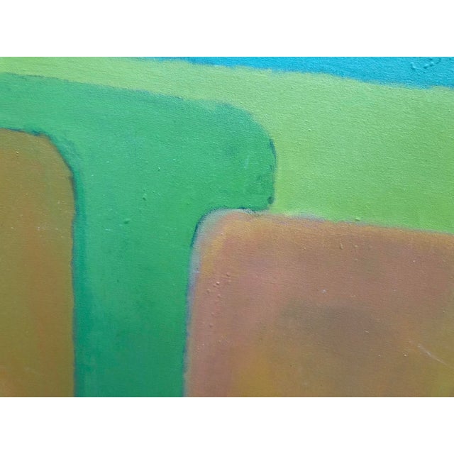 Large Vintage Mid Century Abstract Oil Painting on Canvas For Sale - Image 4 of 7