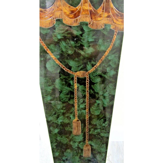 1980s 1980s Castilian Imports Tall Gold Urn Drape Rope Green Pedestal Plant Stand For Sale - Image 5 of 12
