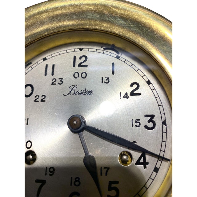 Chelsea Boston Ship's Bell Mechanical Porthole Clock For Sale In San Francisco - Image 6 of 11