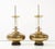 Amazing pair of large 1970's modern brass with black wood lacquer table lamps, newly professionally rewired with minor...