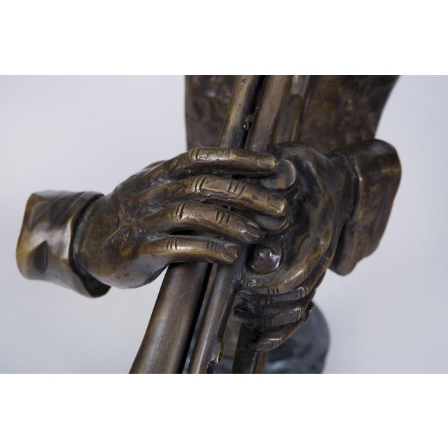 Art Deco Miles Davis Sculpture in Bronze and Marble, Czech, 1930s For Sale - Image 3 of 18