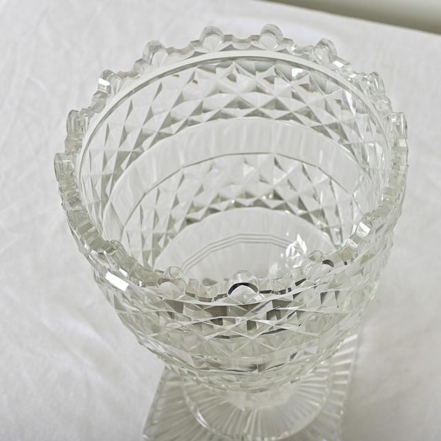 Glass English Early 20th Century Cut Glass Large Vase For Sale - Image 7 of 10