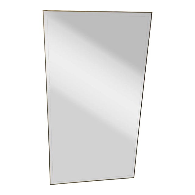1960s La Barge Polished Brass Frame Glass Beveled Mirror For Sale
