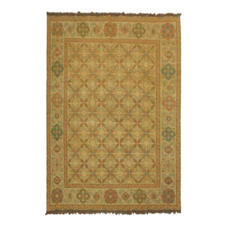 Tribal Soumak Beige/Brown Wool Rug - 7'6'' X 10'3'' For Sale