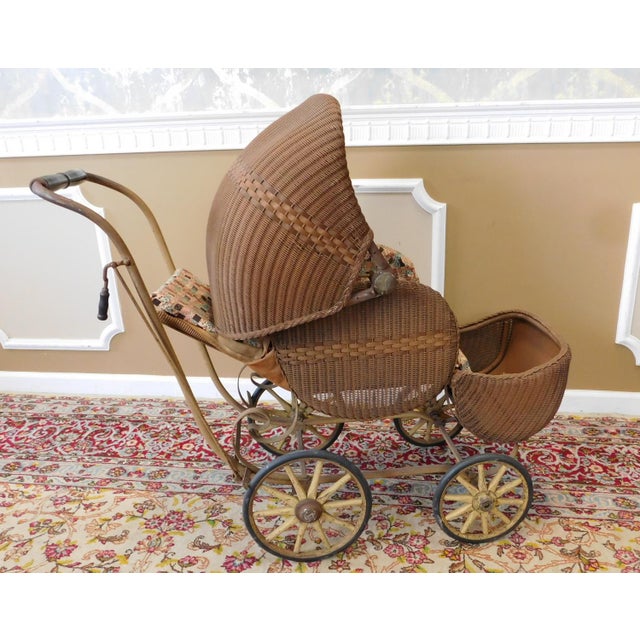 Very Cool Antique Victorian Wicker Baby Stroller Carriage c1890 Chairish