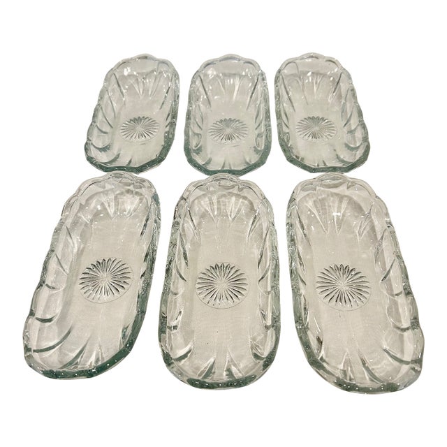 1970s Anchor Hocking Banana Split / Corn on the Cob Dishes - Set of 6 For Sale
