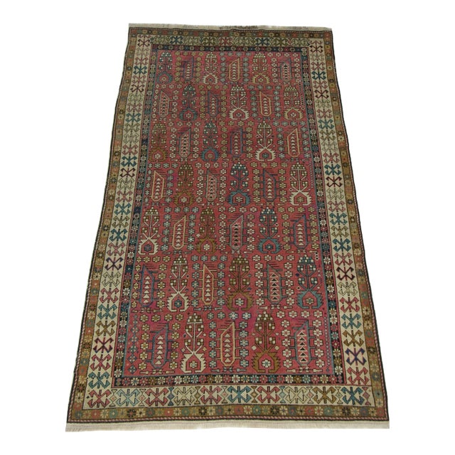 Ca.1900 Antique Caucasian Khilla Rug 8'7''x4'4'' For Sale