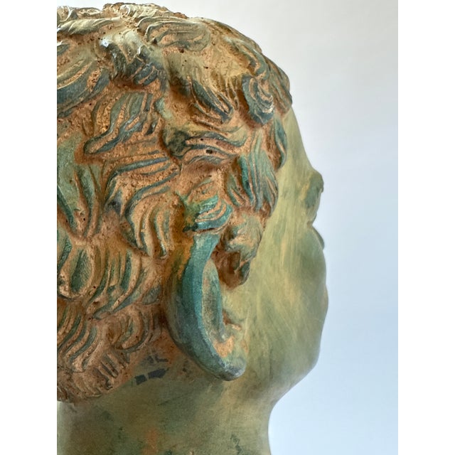 1990s Classical Greco Roman-Style Portrait Bust, on Stand For Sale In Dallas - Image 6 of 12