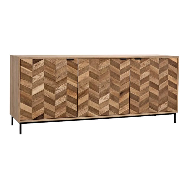 NOIR Herringbone Walnut Sideboard For Sale