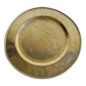 Vintage Etched Brass Tray