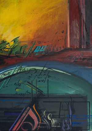 Jaume Genovart, Abstract Geometric Composition, 1980s, Oil on Board