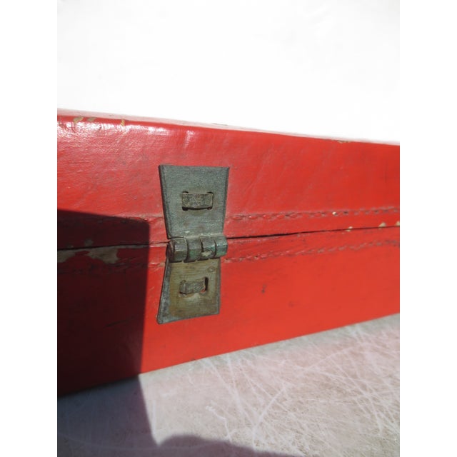 Antique Chinese Leather Letter Box For Sale - Image 9 of 10