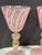 Rare Set of 2 Zanfirico Salviati Murano Pink Ribbon Glass Gold Dust Wine Glasses 6 3/4 inches tall Beautiful condition...