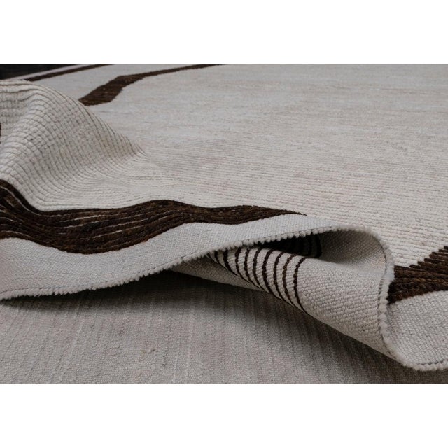 Black Hand Knotted Turkish Tulu Rug 8'11" x 12'9" For Sale - Image 8 of 11