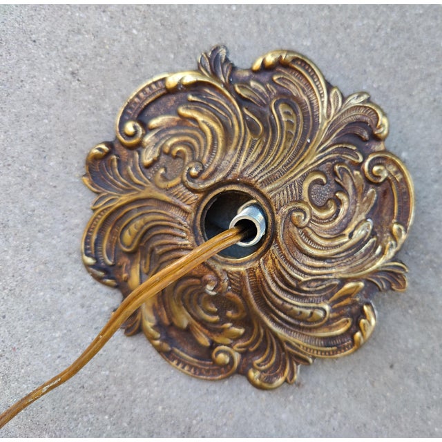 Mid Century Tulip Slag Glass Swag Lamp For Sale - Image 4 of 12