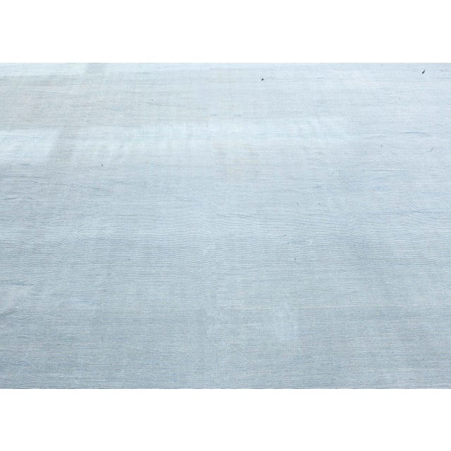Mid-Century Modern Doris Leslie Blau Large Vintage Indian Dhurrie Blue Rug For Sale - Image 3 of 9