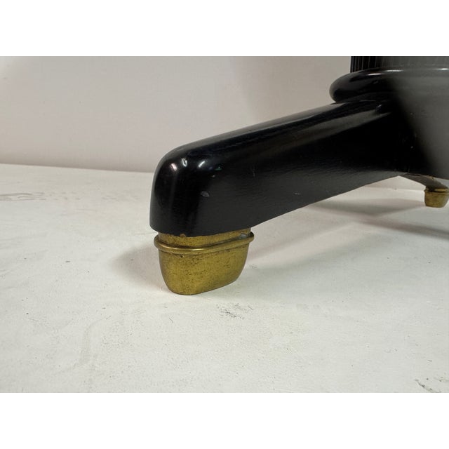 Green Ebonised Centre Table with Verde Alpi Marble Top, Italy, 1950s For Sale - Image 8 of 13