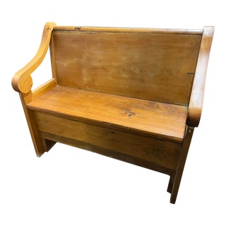 Late 19th Century Antique Wooden Bench For Sale