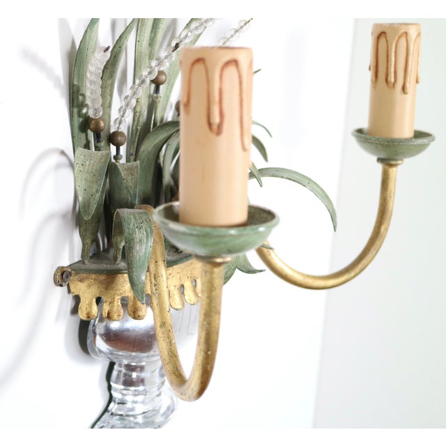 Metal 1960s Banci Firenze Fern Appliques / Sconces, a Pair . For Sale - Image 7 of 7
