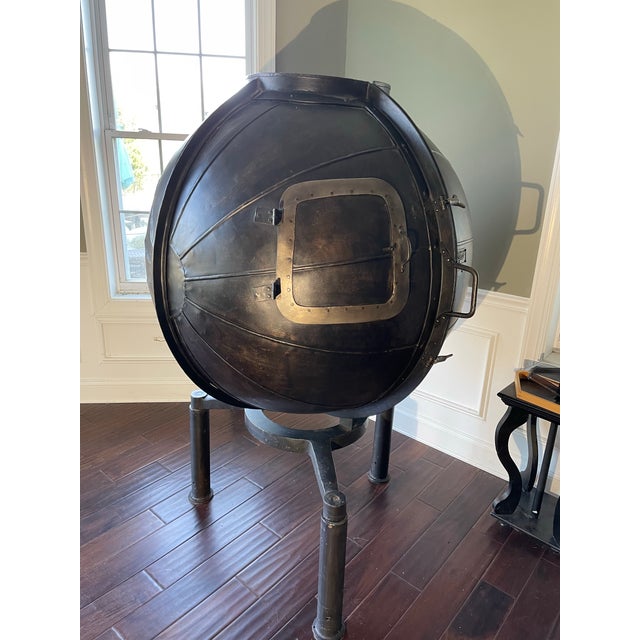 Restoration Hardware replica of German Lighbulb tester turned into a bar. Always a conversation piece!