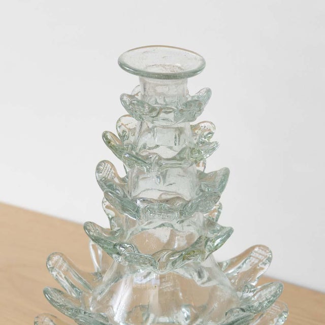 1930s 1930s Spanish Scalloped Glass Bud Vase For Sale - Image 5 of 9