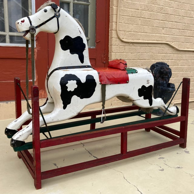 Carved Wood Rocking Horse Manner of Whitney Reed Corporation Leominster, Massachusetts Circa Late 1800s For Sale - Image 13 of 13