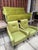 1950s Set Chartreuse and Emerald Mid Century Settee and Arm Chairs For Sale - Image 6 of 9