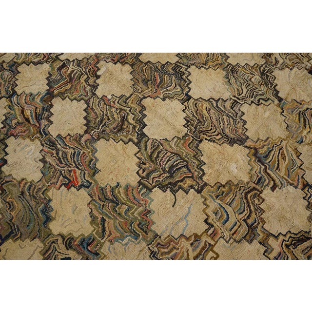 Brown Antique American Hooked Rug For Sale - Image 8 of 9