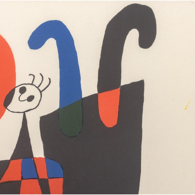 Abstract Joan Miro "Figures and Dog..." Screenprint For Sale - Image 3 of 10