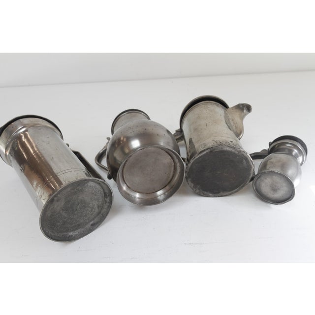 Antique English Pewter Tankards, 1900s, Set of 4 For Sale - Image 15 of 18