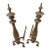 Antique Solid Brass Fireplace Andirons/ Firedogs Pair (2) For Sale