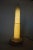 1940s art deco celluloid empire state building fluorescent table lamp. Pair available. Measures 7" Diameter x 21" Tall.