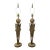 Late 20th Century Neoclassical Faux Stone Metal Table Lamps With Acanthus Leaf & Orb Accents - Pair For Sale