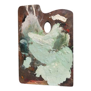 Mint Green Paint Covered Painter's Palette For Sale