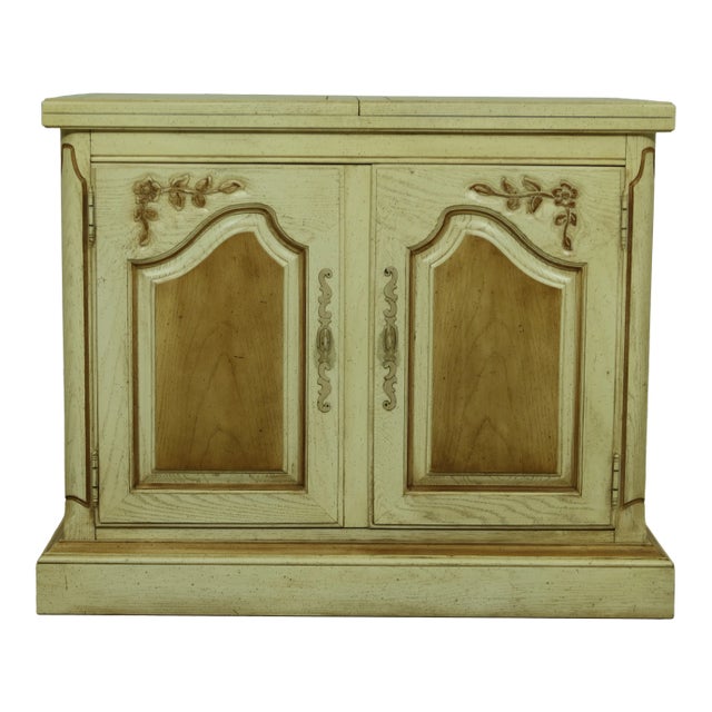 Thomasville Country French Flip Top Oak Server Cabinet For Sale