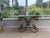 ⸻ Elegant 19th C French baker’s table featuring a solid marble top with beautiful natural veining. The iron base has an...