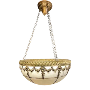 1920s Leaded Glass Light Fixture