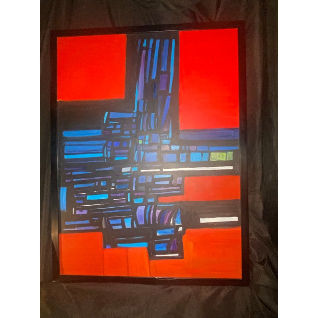 Abstract 1990s Original Abstract Oil Painting Walter Taft Bradshaw For Sale - Image 3 of 12