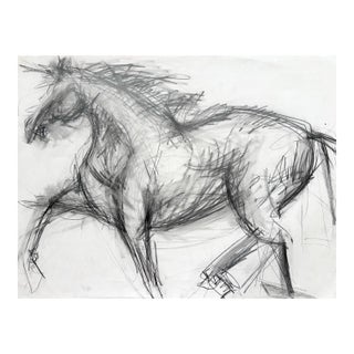 Horse Running, Drawing, Pencil on Paper 24 X 18 Inches For Sale