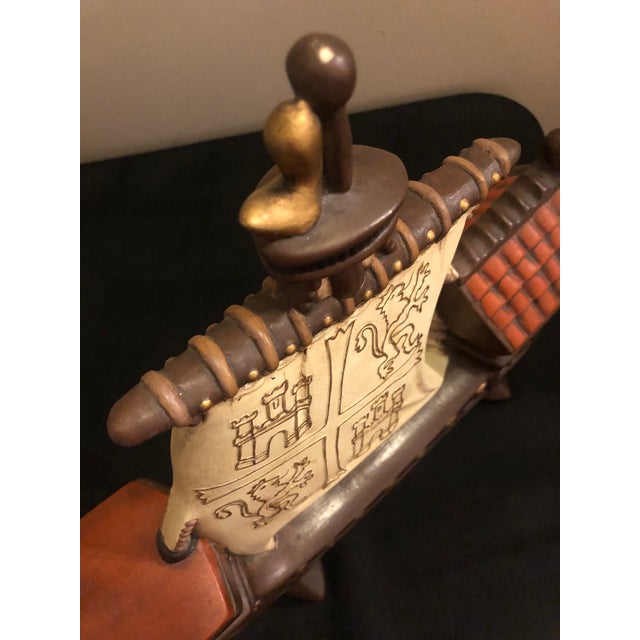 1950s Mid-Century Modern Ceramic Spanish Galleon Ship Tv Accent Lamp For Sale - Image 10 of 10