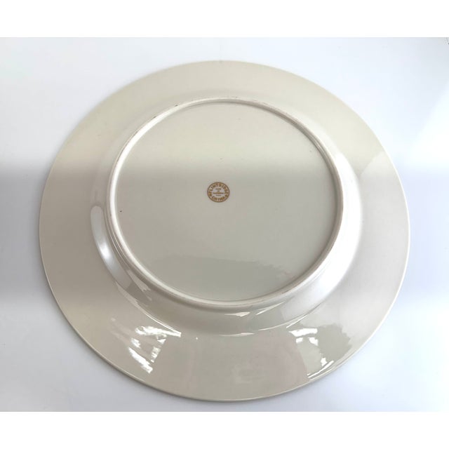 1970s Flintridge China Gray & Gold Rim Dinner Plates With Floral Center - Set of 10 For Sale - Image 9 of 10